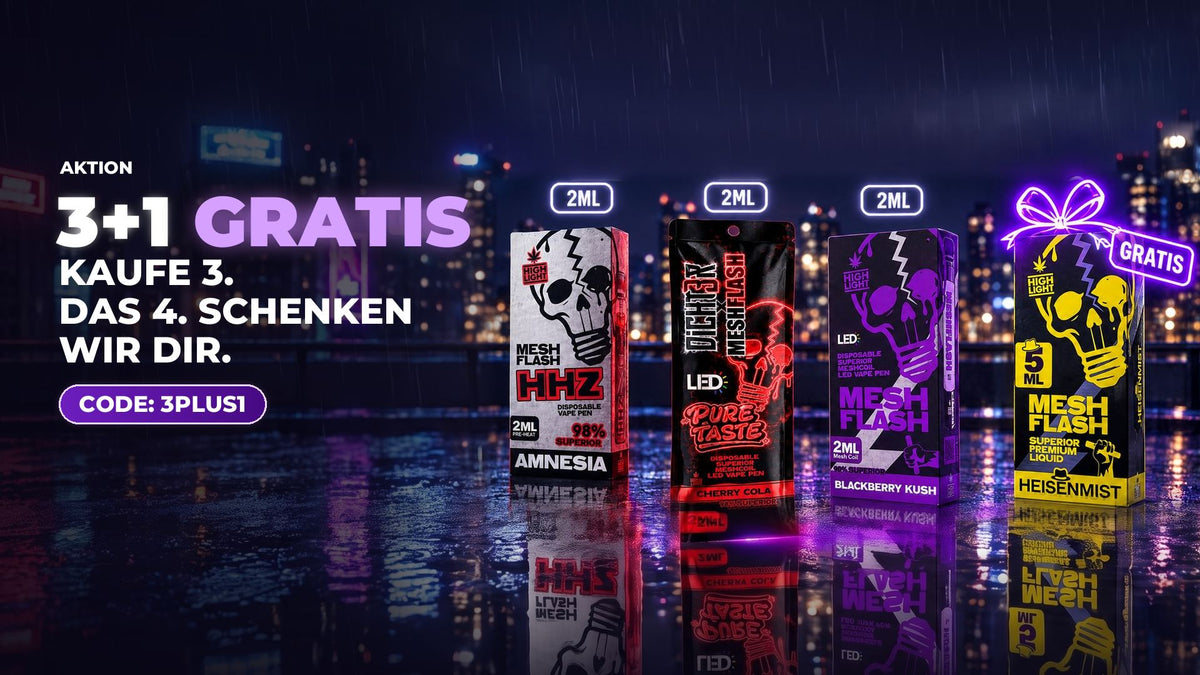 3+1 Gratis: Kaufe 3 Mesh Flash Produkte, das 4. schenken wir dir. Code 3PLUS1